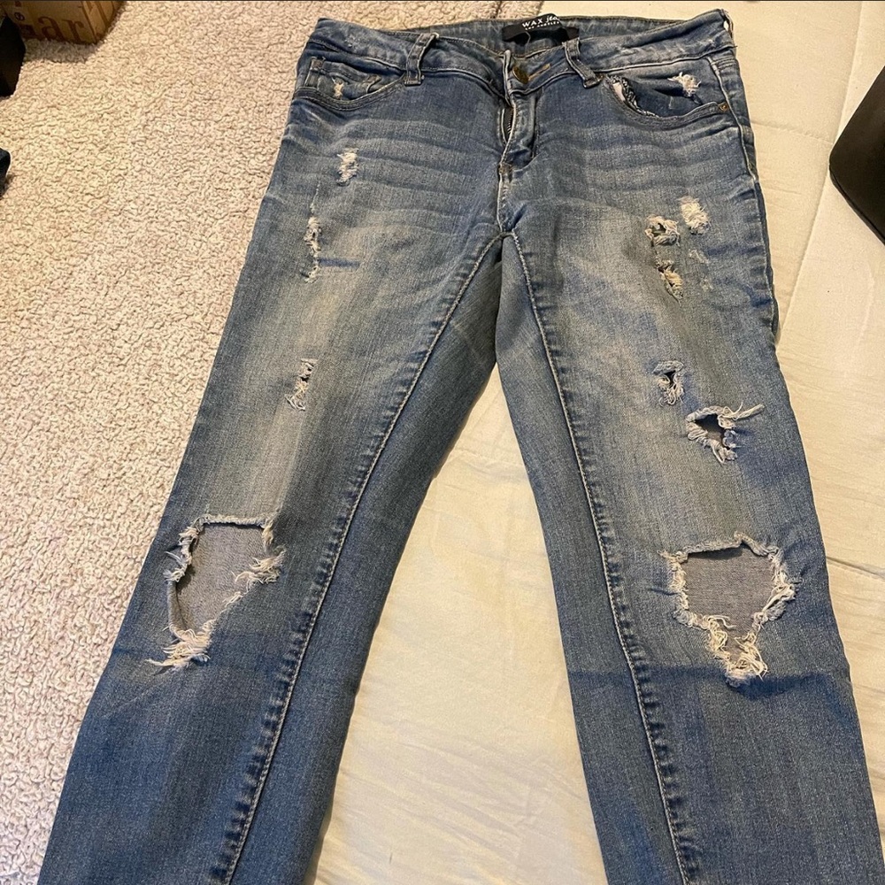 Distressed jeans